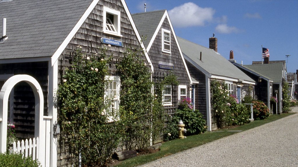 Nantucket which includes a house and a small town or village