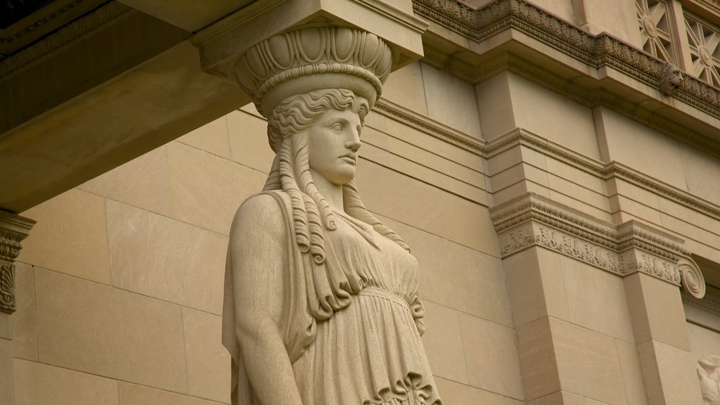 Chicago Museum of Science and Industry showing a statue or sculpture