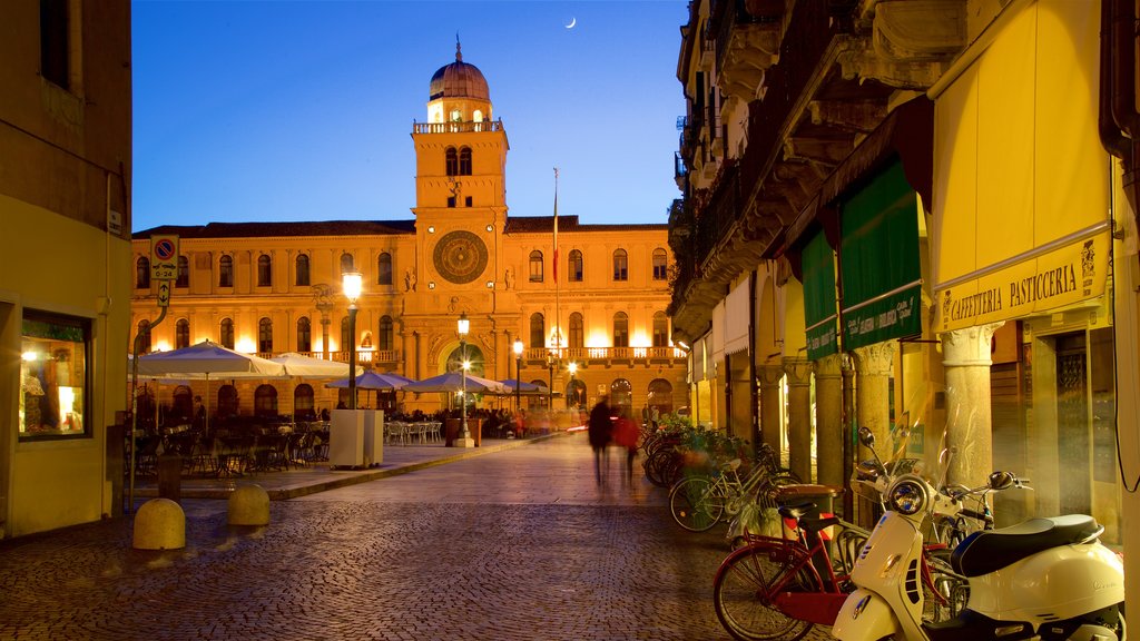 Piazza dei Signori mostrando arquitectura patrimonial, escenas de noche y una ciudad