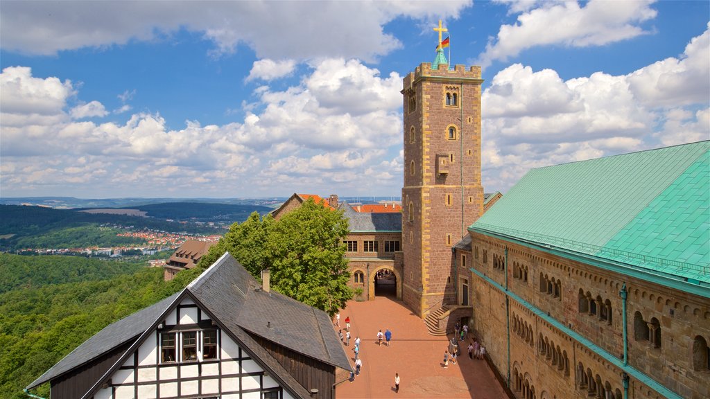 Wartburg Castle featuring tranquil scenes, a church or cathedral and heritage architecture