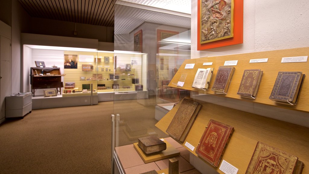 Museo Alemán del Cuero que incluye vistas interiores y elementos del patrimonio