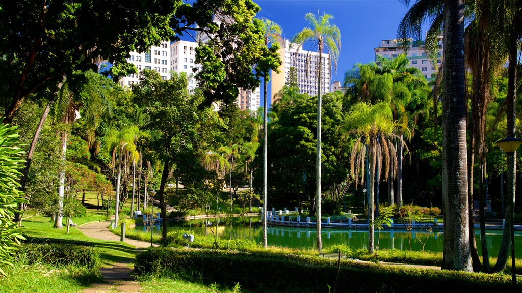 Americo Renne Giannetti Municipal Park which includes a pond and a garden