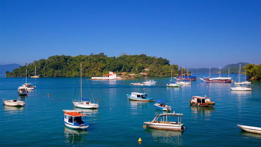 Bonfim Beach showing a bay or harbour and island views