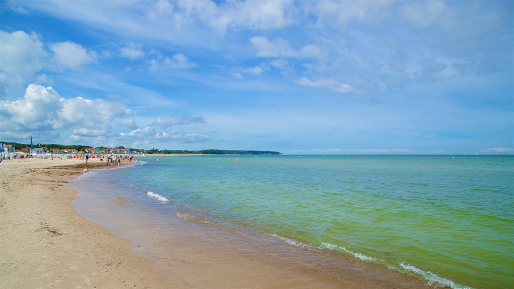 Warnemunde Beach showing general coastal views and a beach