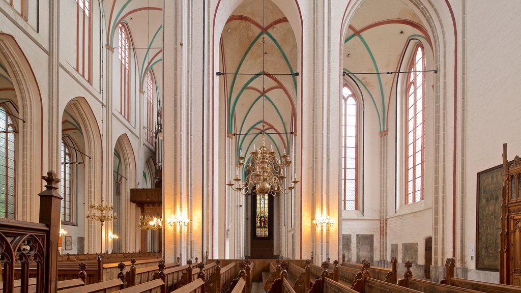 Schwerin Cathedral which includes interior views, heritage elements and a church or cathedral