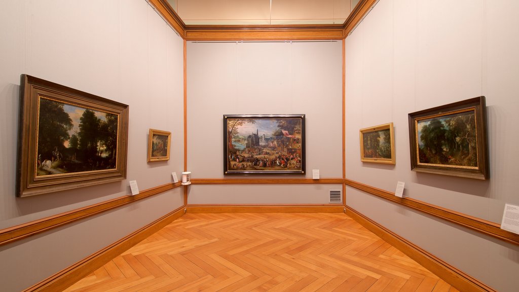 Museum Schwerin que incluye vista interna y arte