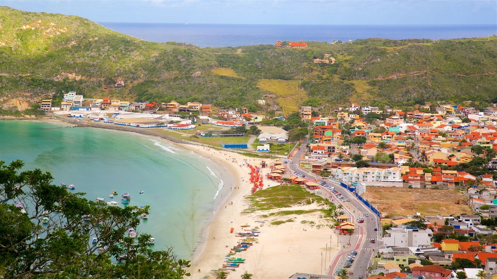 Atalaia Viewpoint showing a coastal town, general coastal views and landscape views