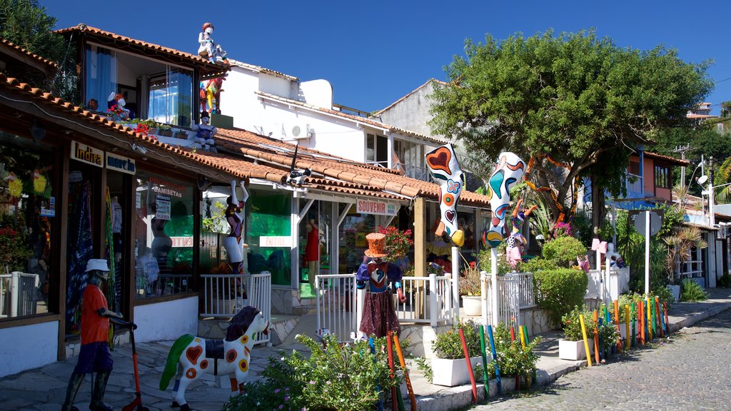 Armacao Beach showing a small town or village