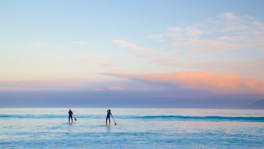 Forte Beach showing general coastal views, a sunset and kayaking or canoeing