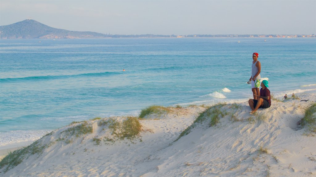 Playa de las Dunas mostrando una playa y vistas generales de la costa y también una pareja