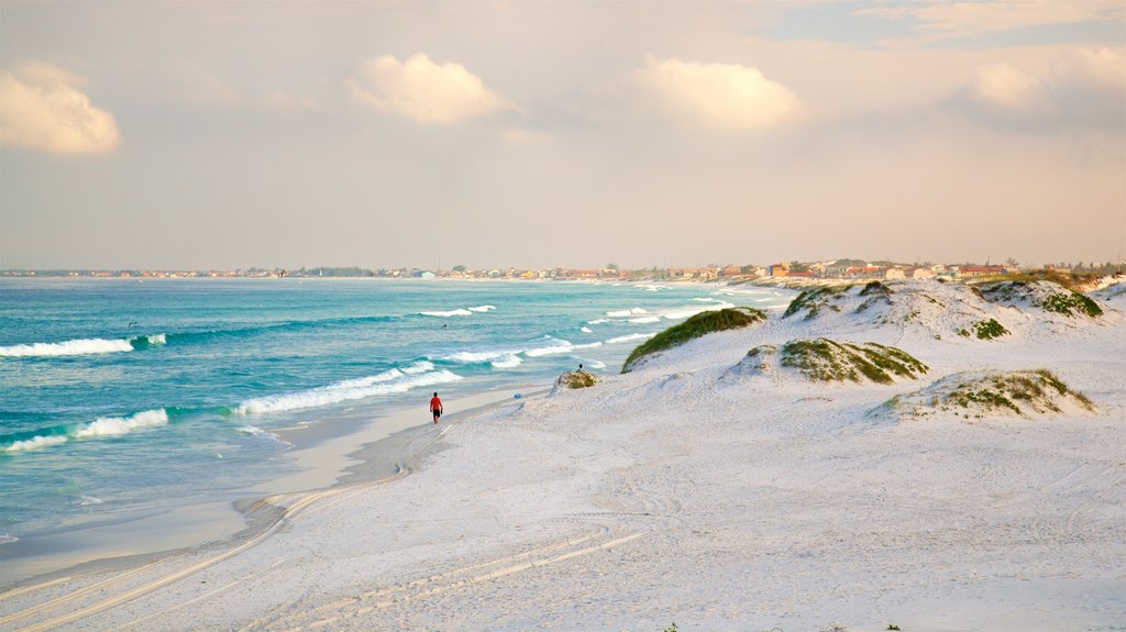 Playa de las Dunas que incluye vista general a la costa y una playa de arena