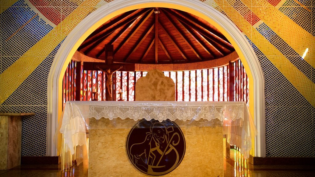 Chapel of Our Lady Desatanudos showing interior views and a church or cathedral