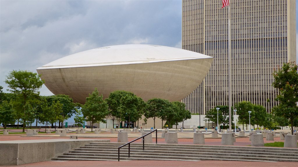 The Egg featuring a skyscraper and modern architecture