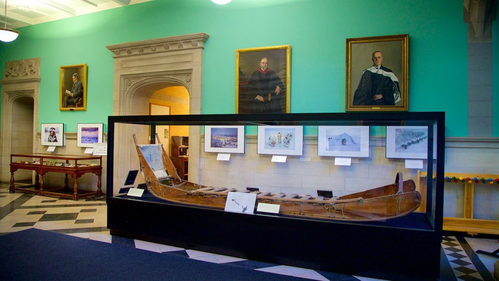 Peary-MacMillan Arctic Museum showing art and interior views