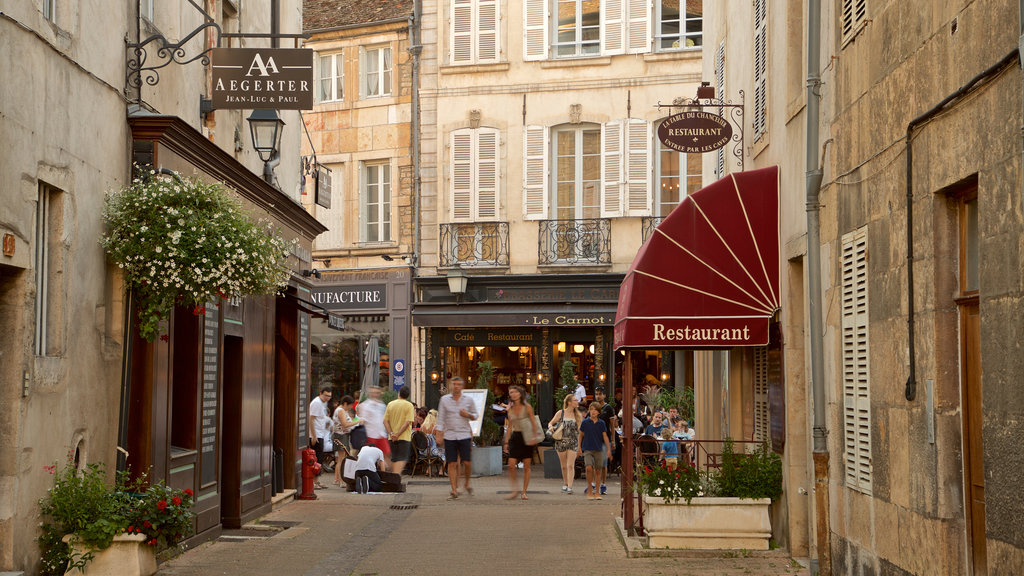 Beaune featuring street scenes and a city as well as a small group of people