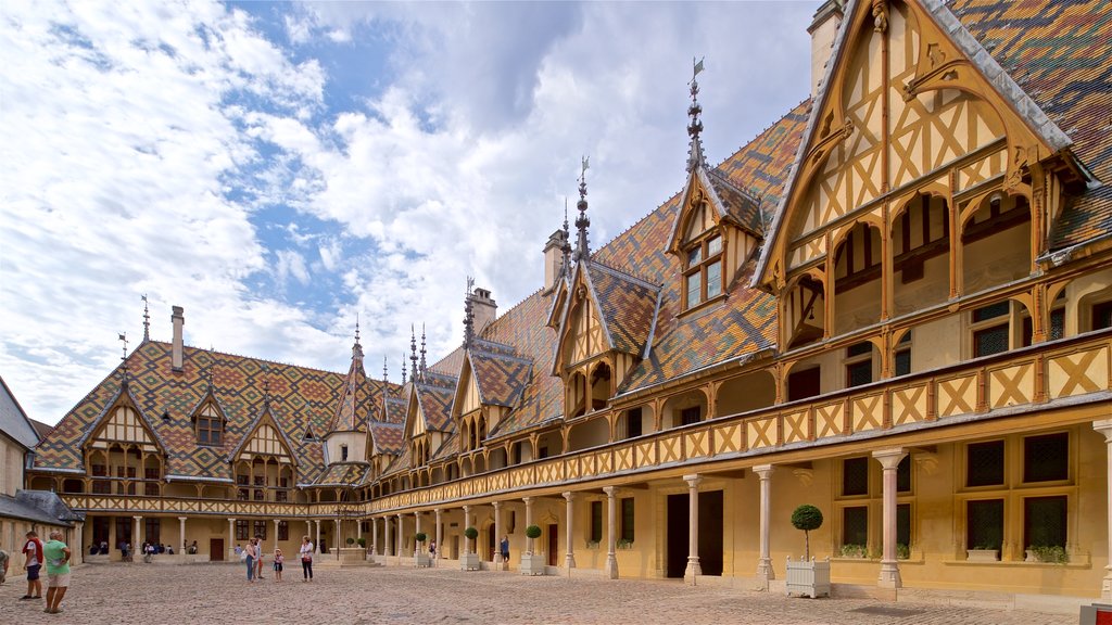 Hotel Dieu mostrando elementos del patrimonio y un parque o plaza