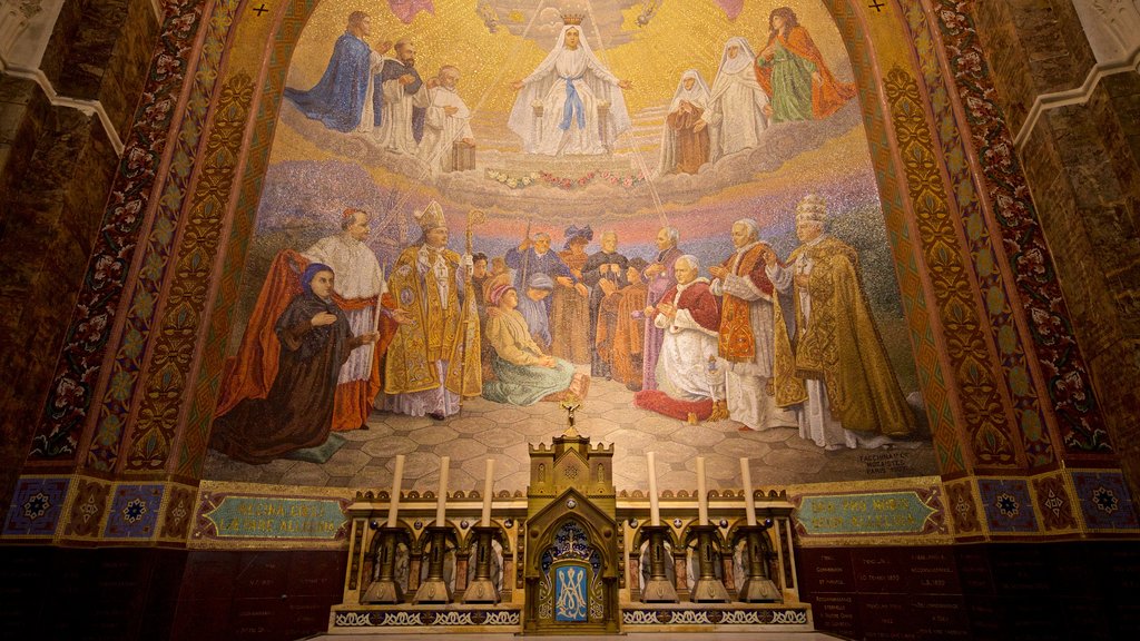 Rosary Basilica showing religious elements, heritage elements and art