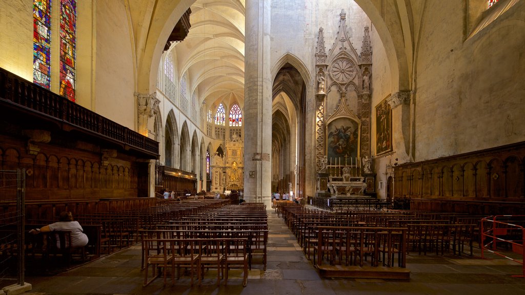 Saint Etienne Cathedrale showing a church or cathedral, interior views and heritage elements