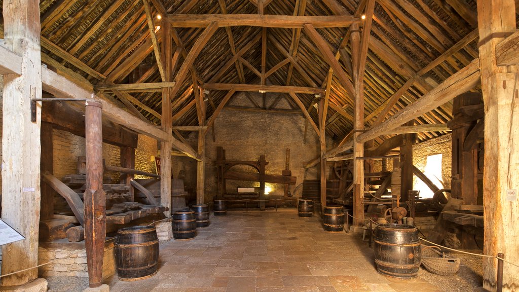 Museo del Vino de Burgundy que incluye vista interna y elementos patrimoniales