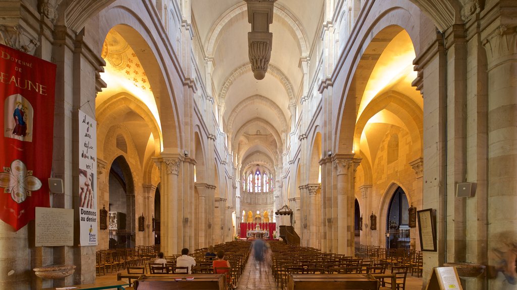 Collegiate Church of Notre-Dame featuring heritage elements, interior views and a church or cathedral