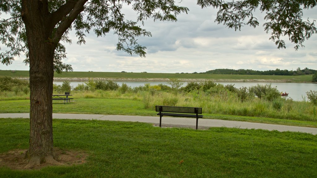 Zorinsky Lake Park showing a park and a river or creek