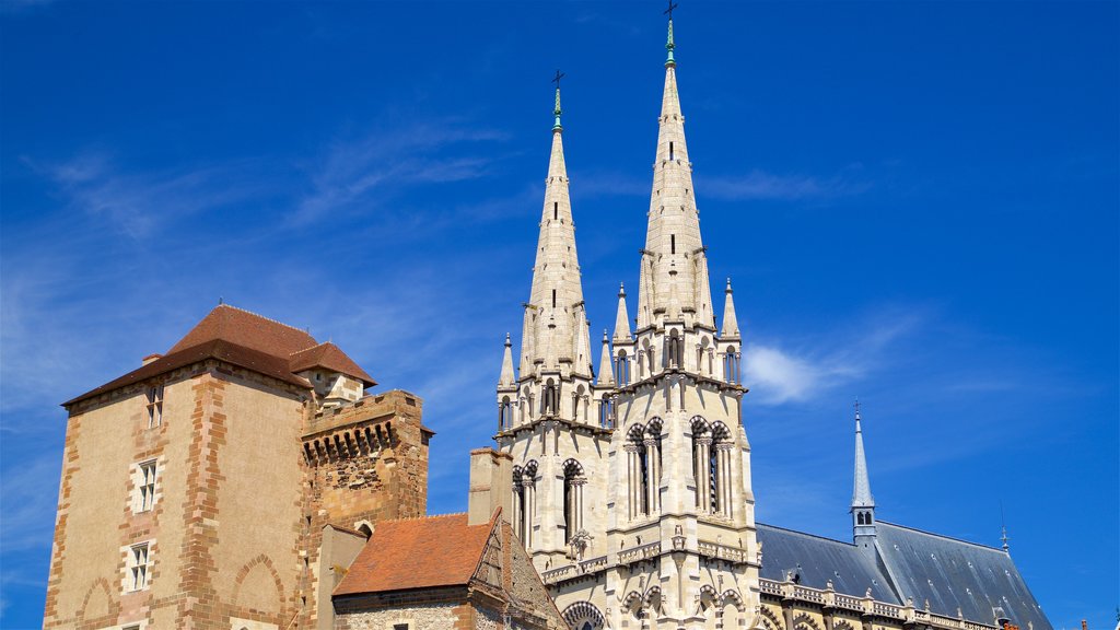 Kathedrale Notre-Dame de Moulins welches beinhaltet Kirche oder Kathedrale und historische Architektur