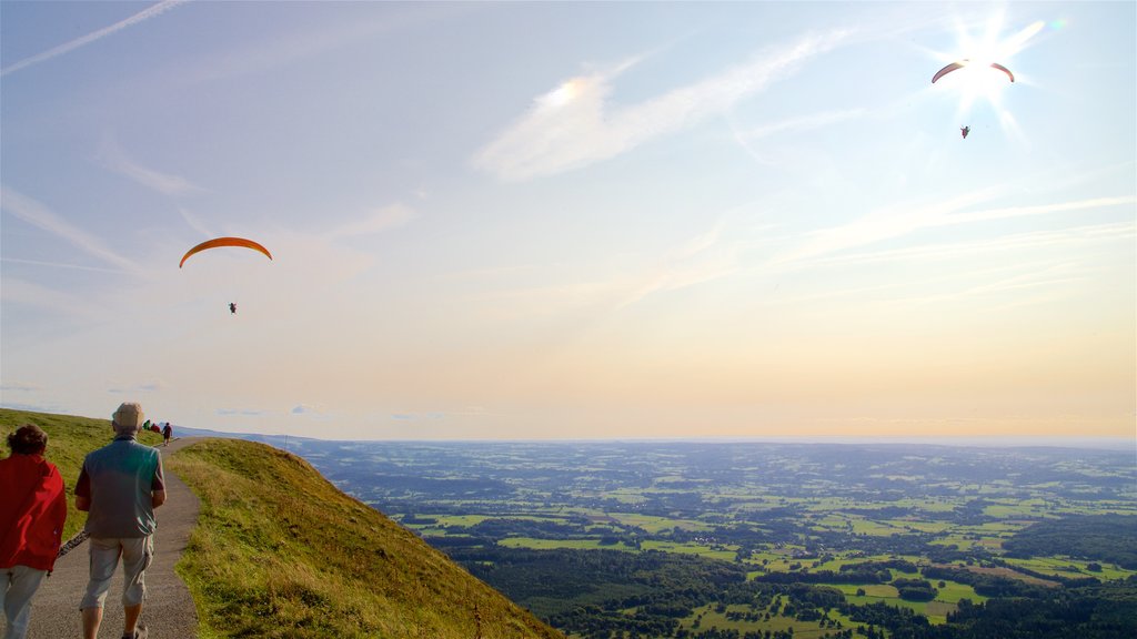 Puy de Dome showing landscape views, tranquil scenes and a sunset