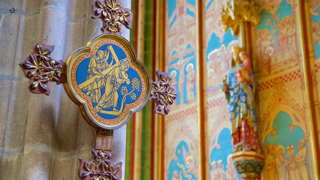 Limoges Cathedral showing religious elements and interior views