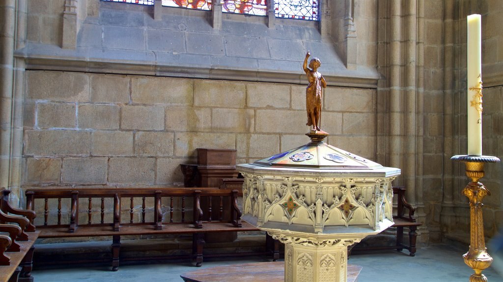 Limoges Cathedral showing heritage elements, a church or cathedral and interior views