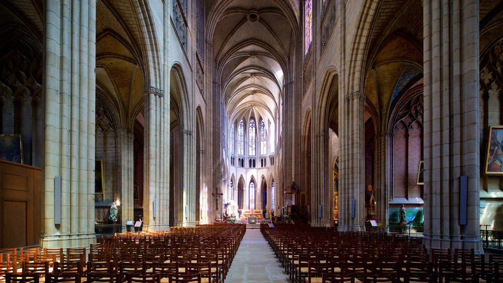 Catedral de Limoges mostrando vistas de interior, una iglesia o catedral y elementos patrimoniales