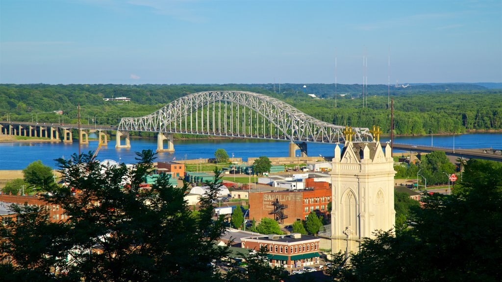 Fourth Street Elevator featuring a bridge, a river or creek and a small town or village