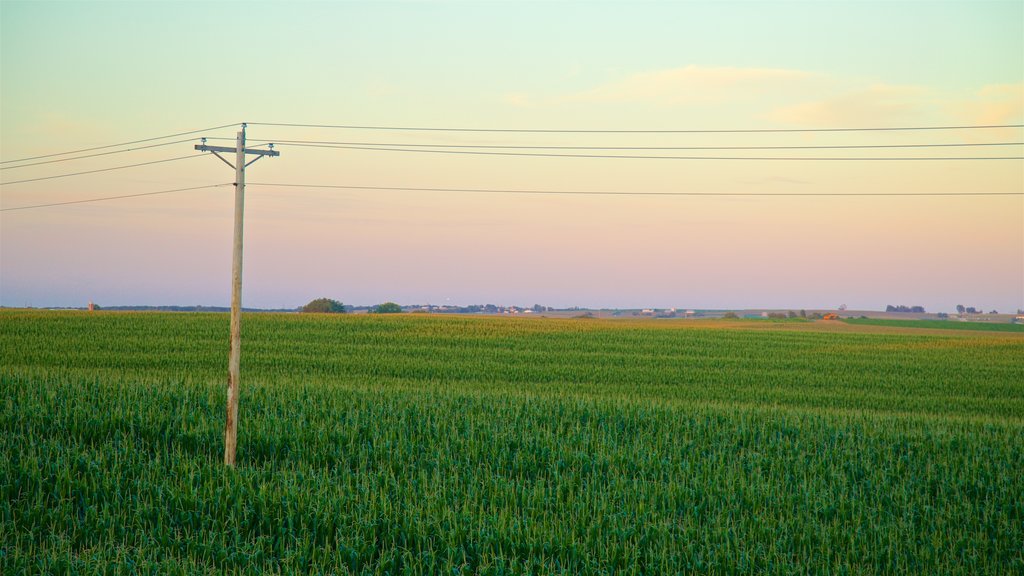 Dubuque showing landscape views, tranquil scenes and a sunset