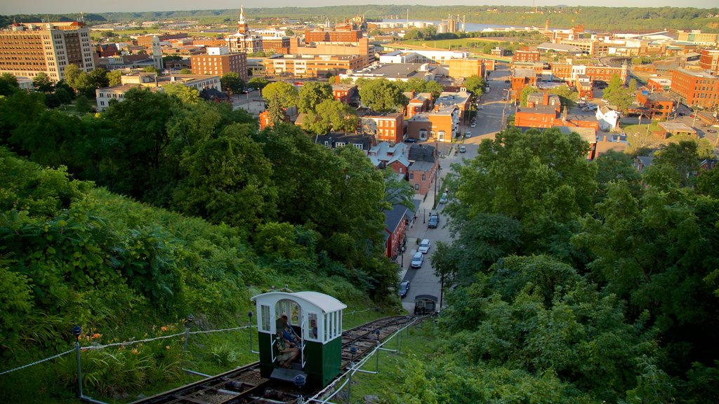 Fourth Street Elevator showing a small town or village, a gondola and landscape views