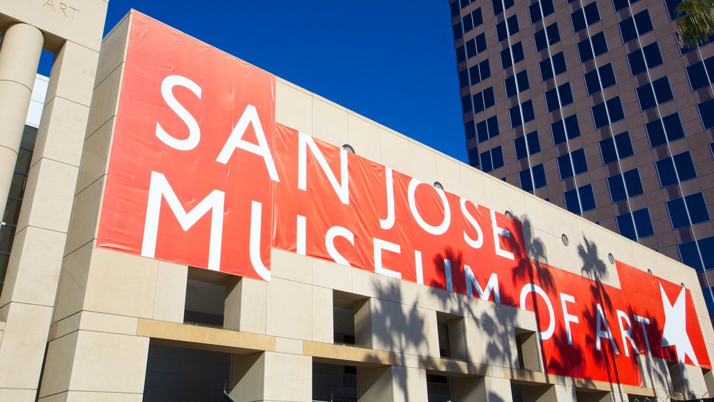 San Jose Museum of Art featuring art and a city