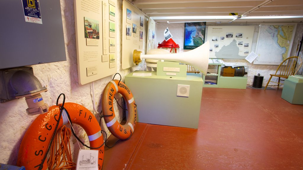 Point Pinos Lighthouse showing a lighthouse and interior views