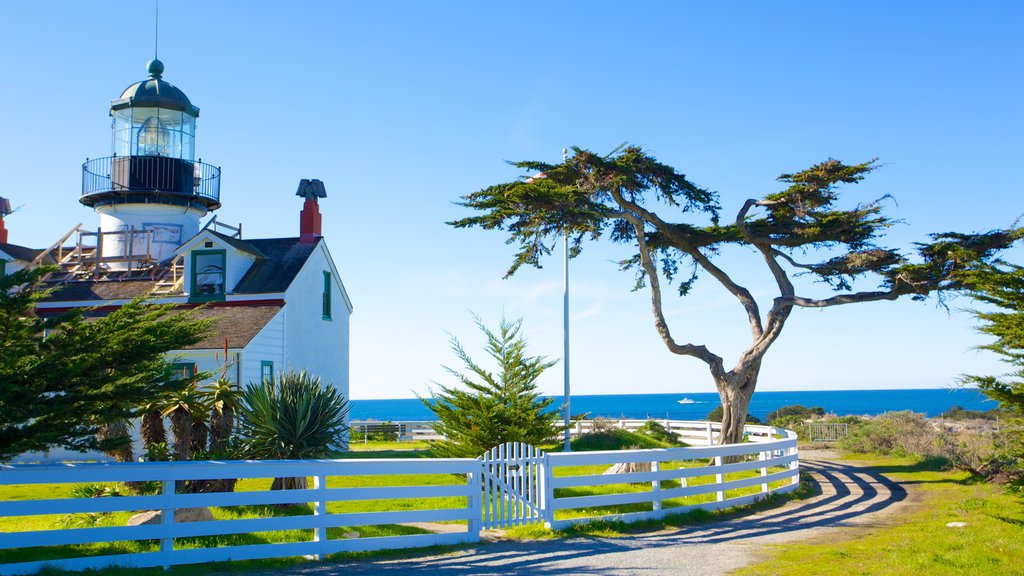 Point Pinos Lighthouse showing heritage architecture, a lighthouse and general coastal views