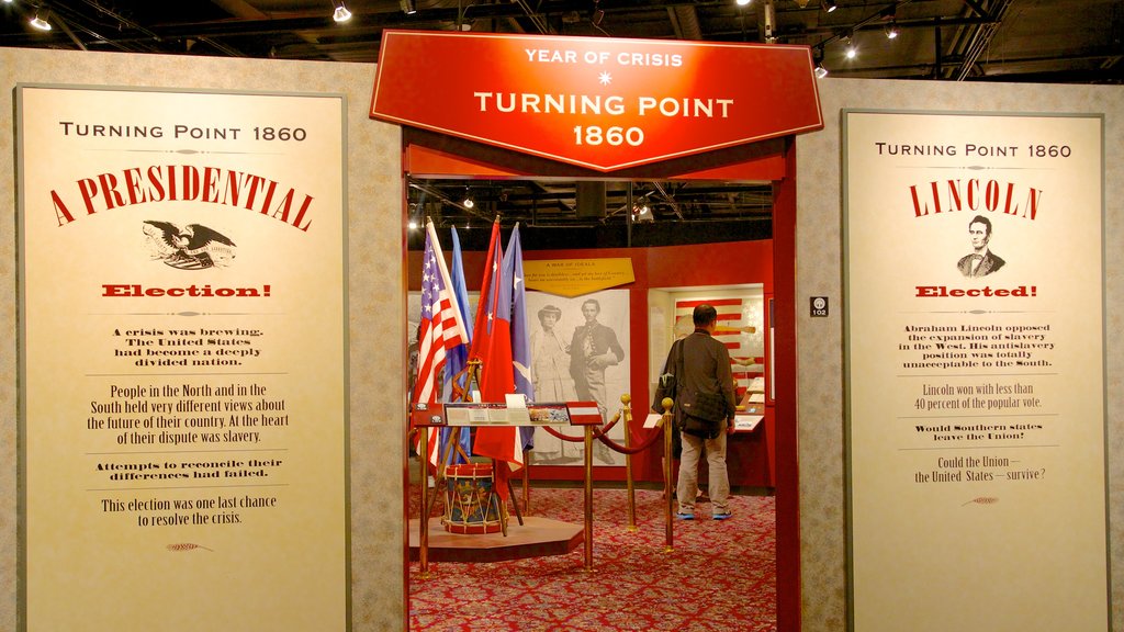 Atlanta History Center showing interior views and signage as well as an individual male