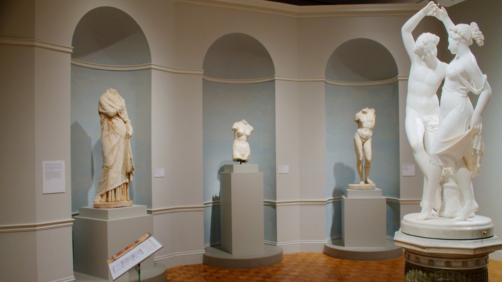 Detroit Institute of Arts showing a statue or sculpture, art and interior views