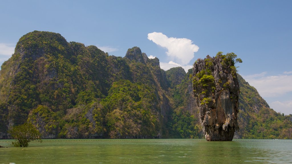 Ao Phang Nga National Park which includes landscape views, general coastal views and forest scenes