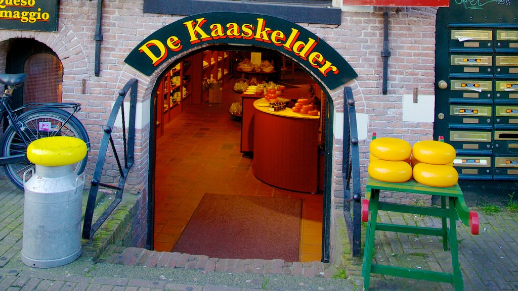 Flower Market showing signage and markets