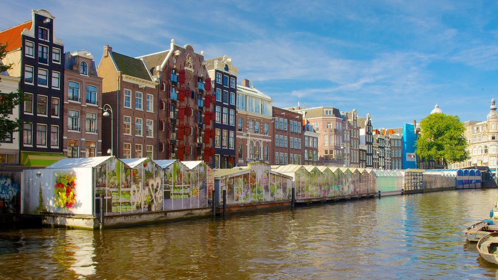 Flower Market featuring a city, markets and a river or creek