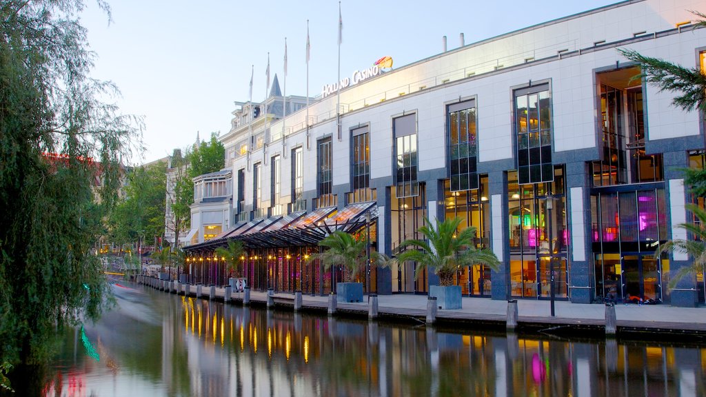 Holland Casino showing a city, general coastal views and a lake or waterhole