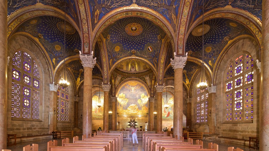 Church of All Nations showing heritage elements, a mosque and interior views