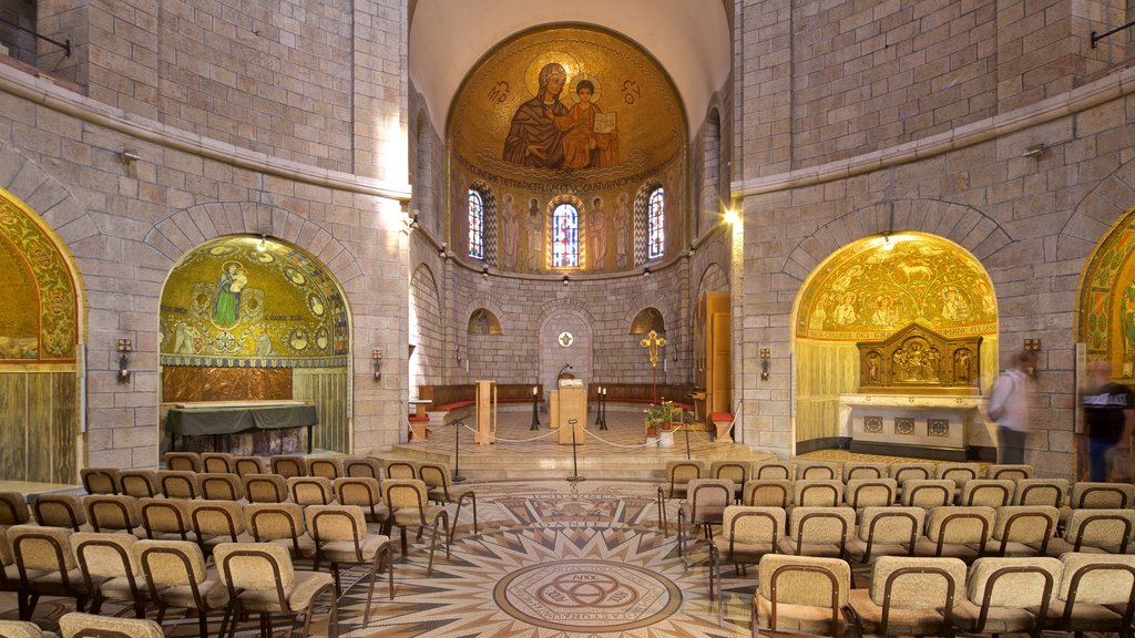 Dormition Abbey which includes heritage elements, a church or cathedral and interior views