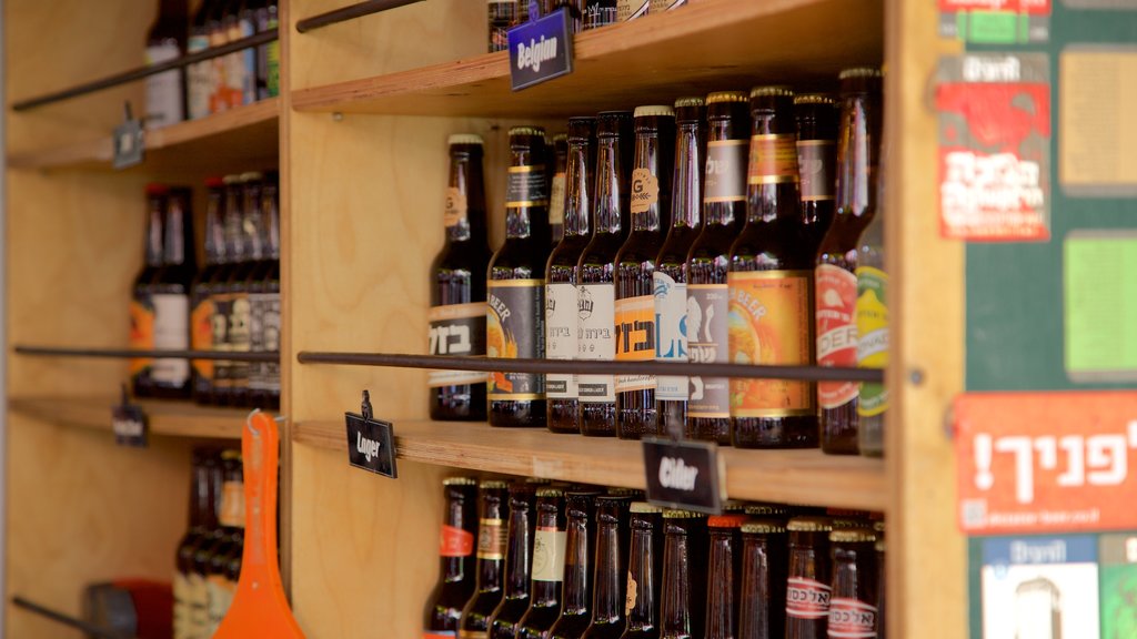 Carmel Market showing drinks or beverages and interior views