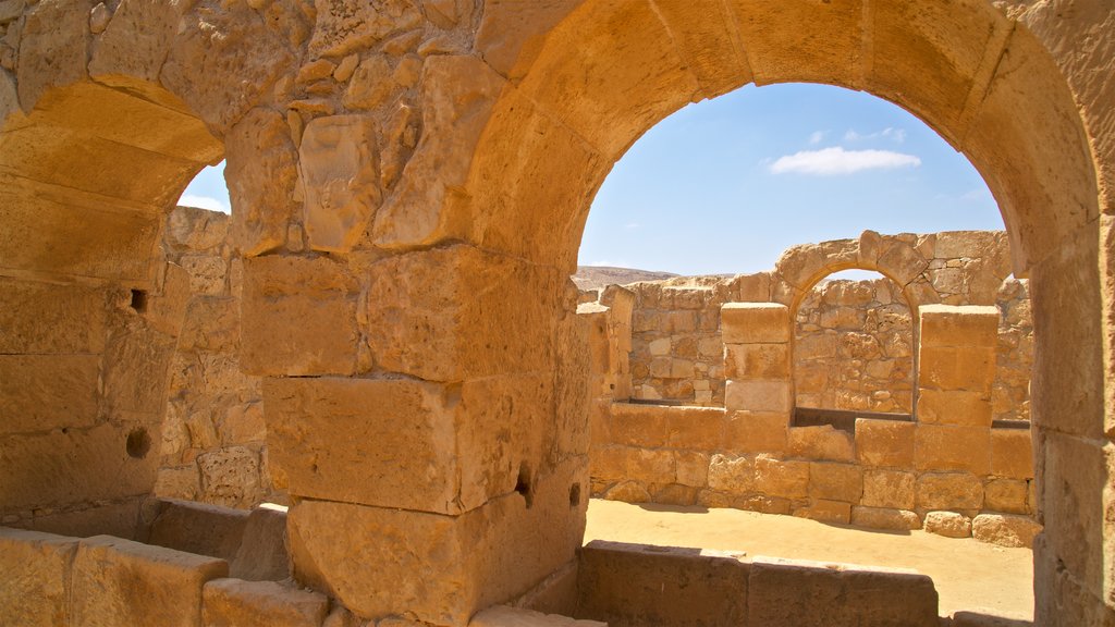 Mamshit National Park showing heritage elements and a ruin