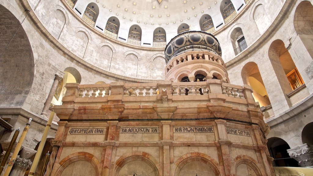 Church of the Holy Sepulchre which includes interior views, a church or cathedral and heritage elements