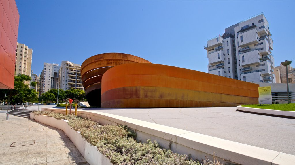 Design Museum Holon featuring modern architecture and a city