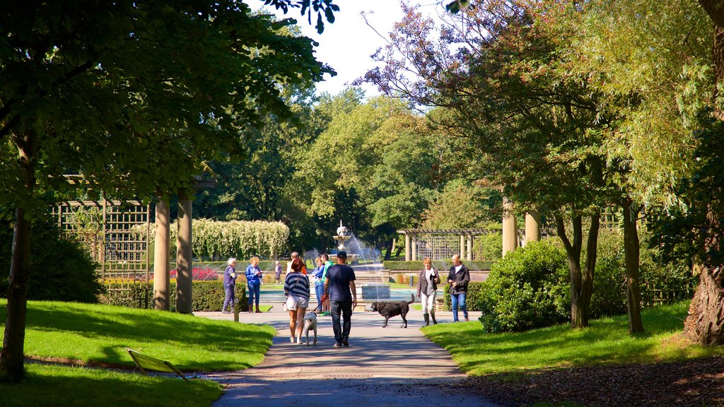 Stanley Park showing a garden, hiking or walking and cuddly or friendly animals