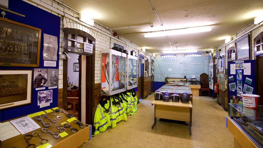 Museum of Policing in Cheshire featuring interior views